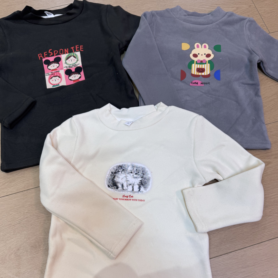 秋冬厚款卡通动漫薄款套头打底衫圆领女童卫衣韩版