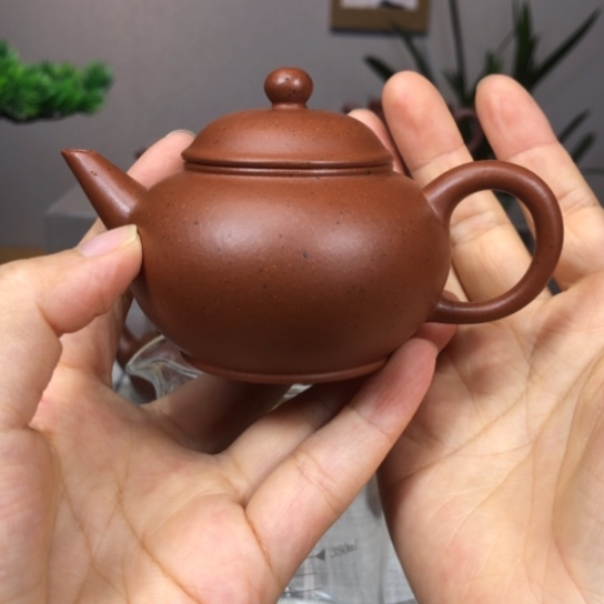 山***阳茶壶紫砂老红泥老味铁质多小水平精工120cc