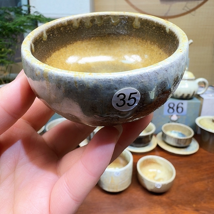 建水紫陶白泥柴烧杯