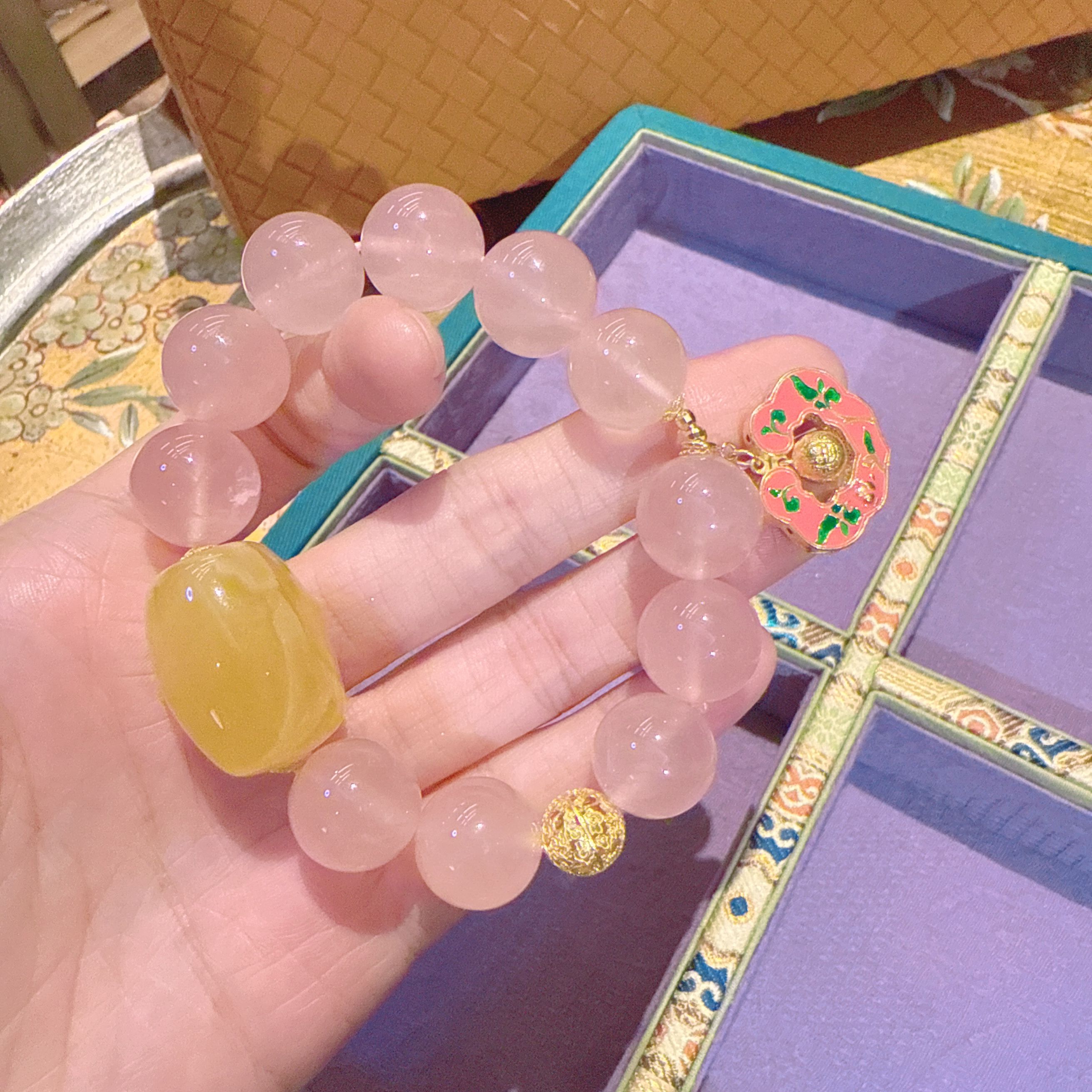 D50未镶嵌粉水晶手串25216