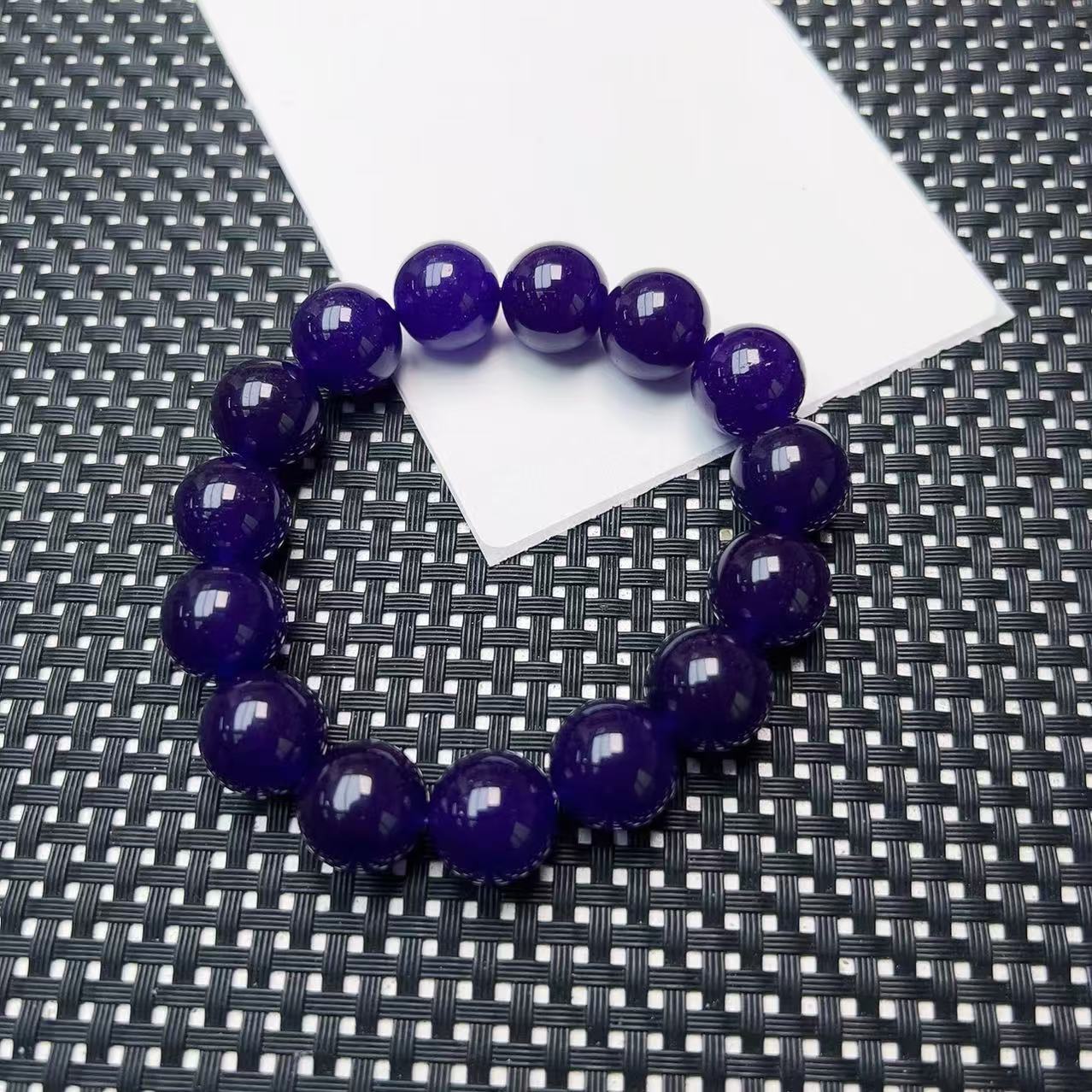 [石矿]A1284乌拉圭紫水晶手链14M