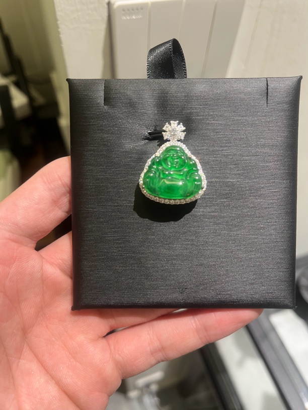 天然翡翠a货佛公吊坠