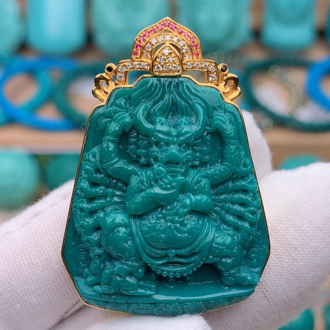 未镶嵌绿松石珠宝奇石大威德