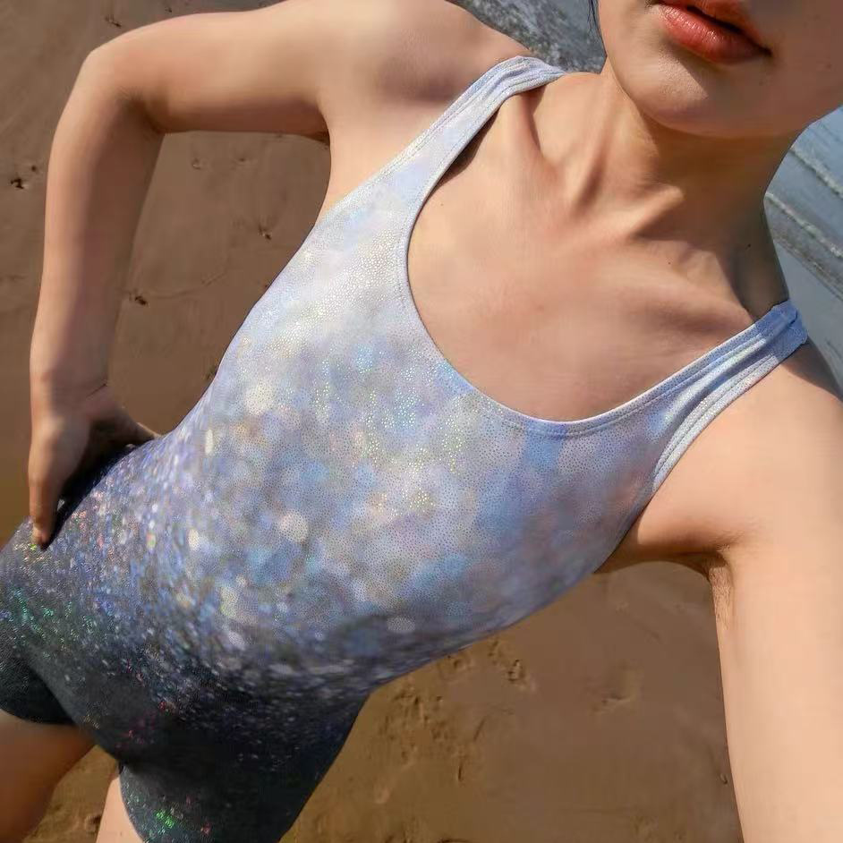 【夜影鎏金平角】新款泳衣女高级感连体专业竞速露背女孩游泳衣211