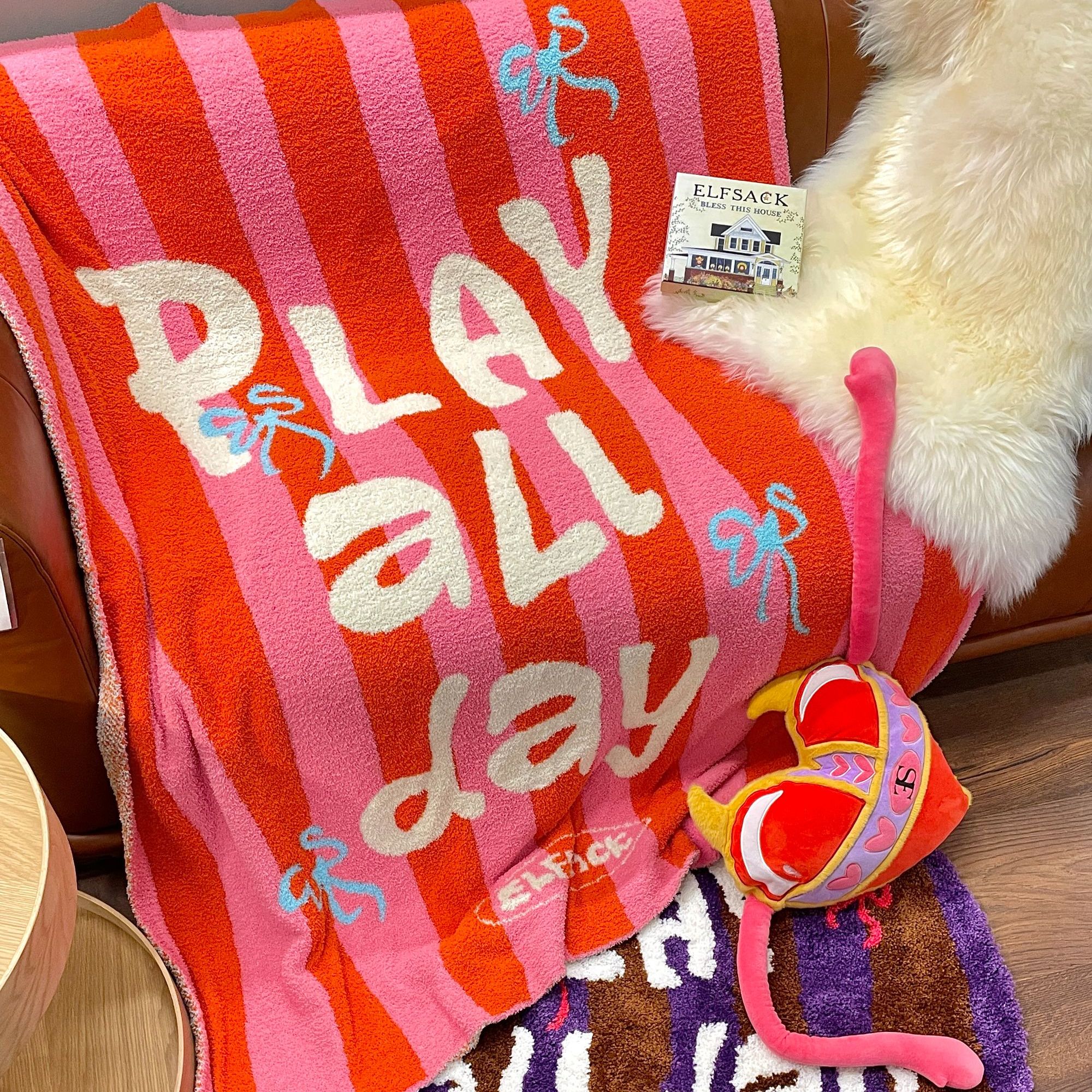 【找乐子】妖精的口袋撞色条纹周边毛毯25750001