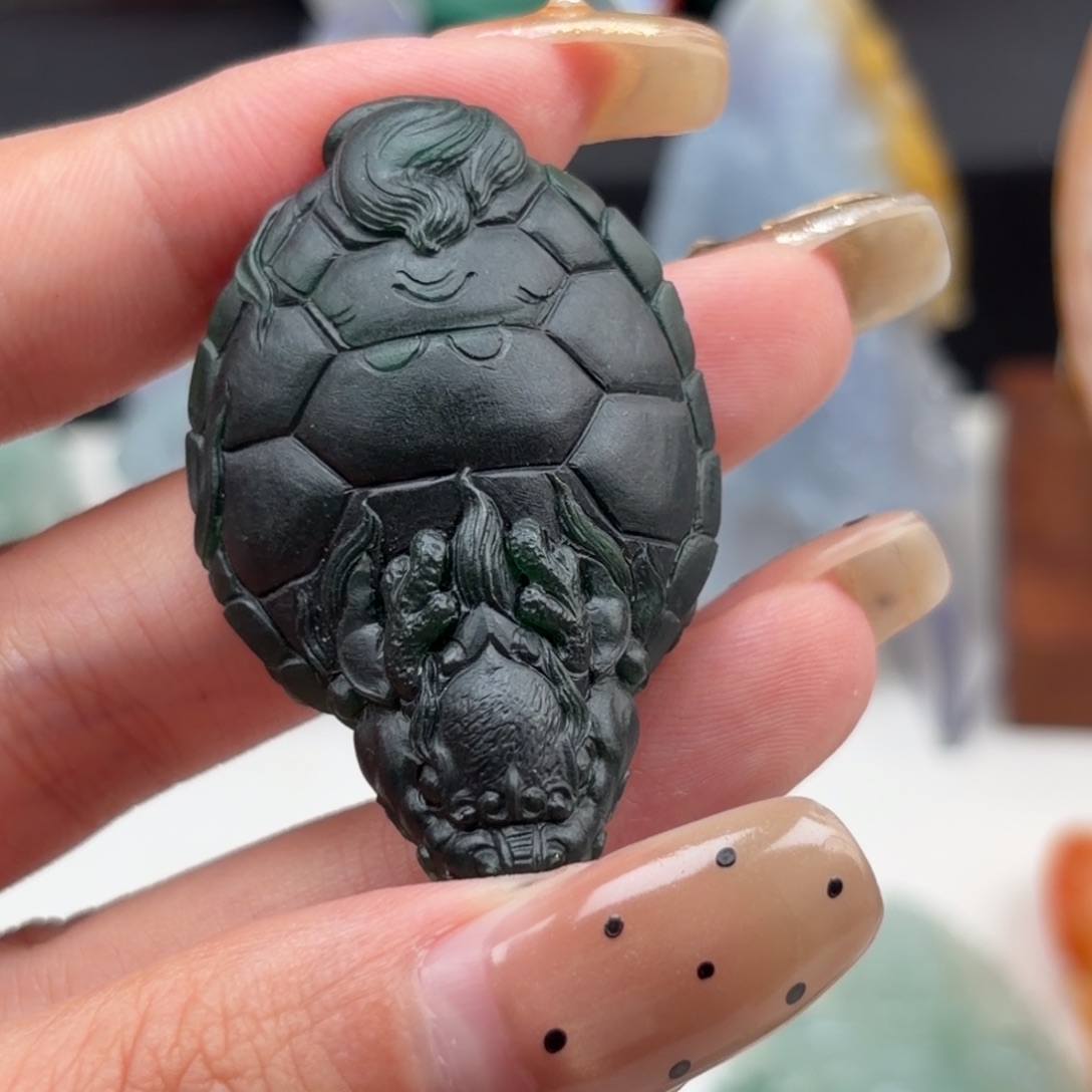 定制翡翠未镶嵌龙龟