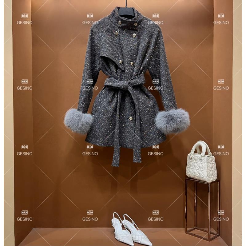 【悠悠】秋冬气质小香风时尚设计师中长款外套 QD-2025171