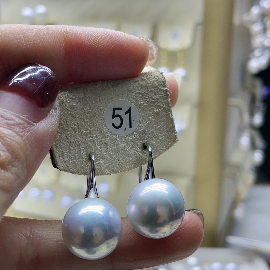 淡水珍珠耳饰银S925镶嵌