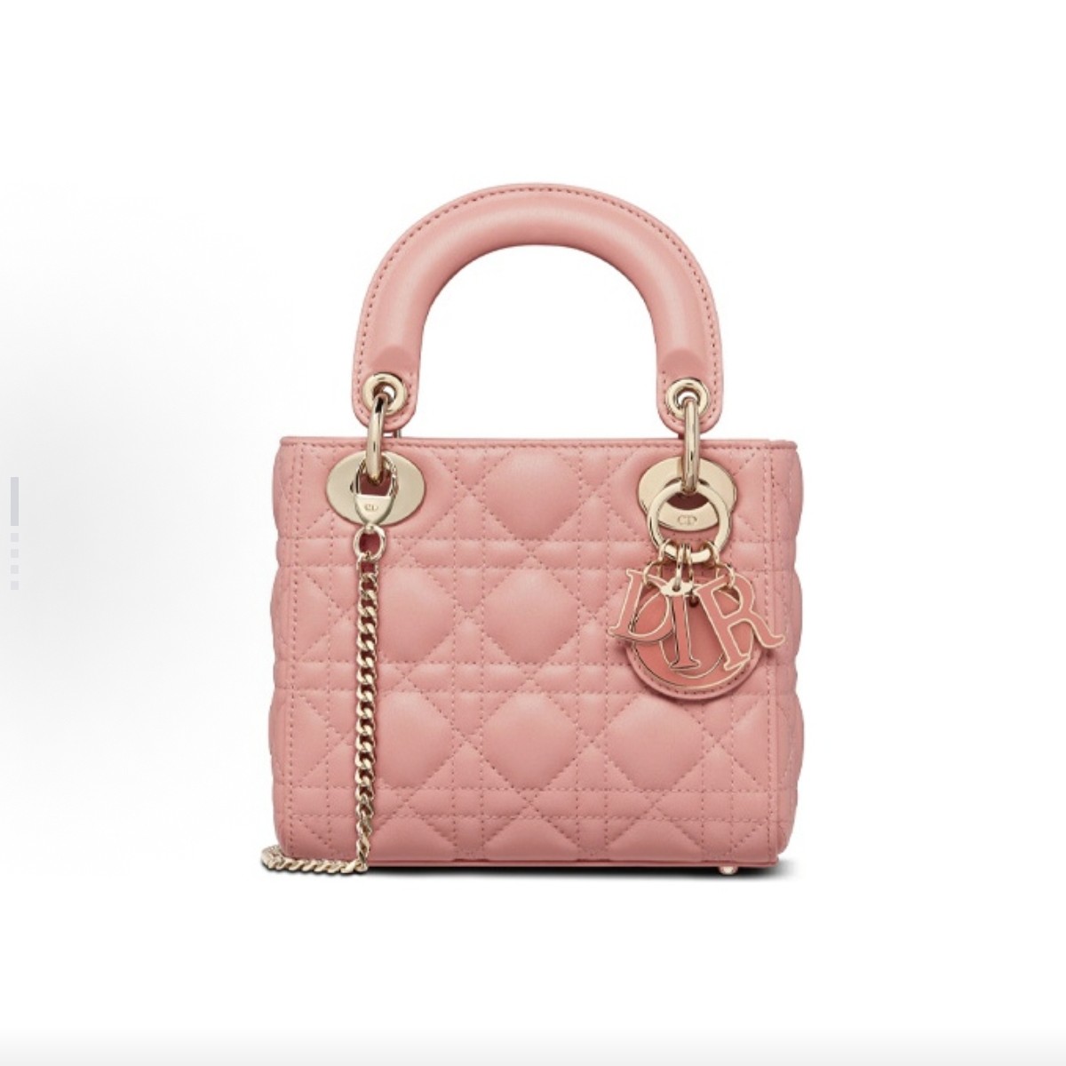 99新 DIOR/迪奥 粉色/三格/戴妃/珐琅扣/链条/单肩包/B6830
