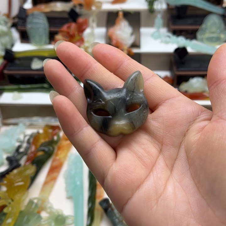 蛇纹石玉未镶嵌岫玉发簪