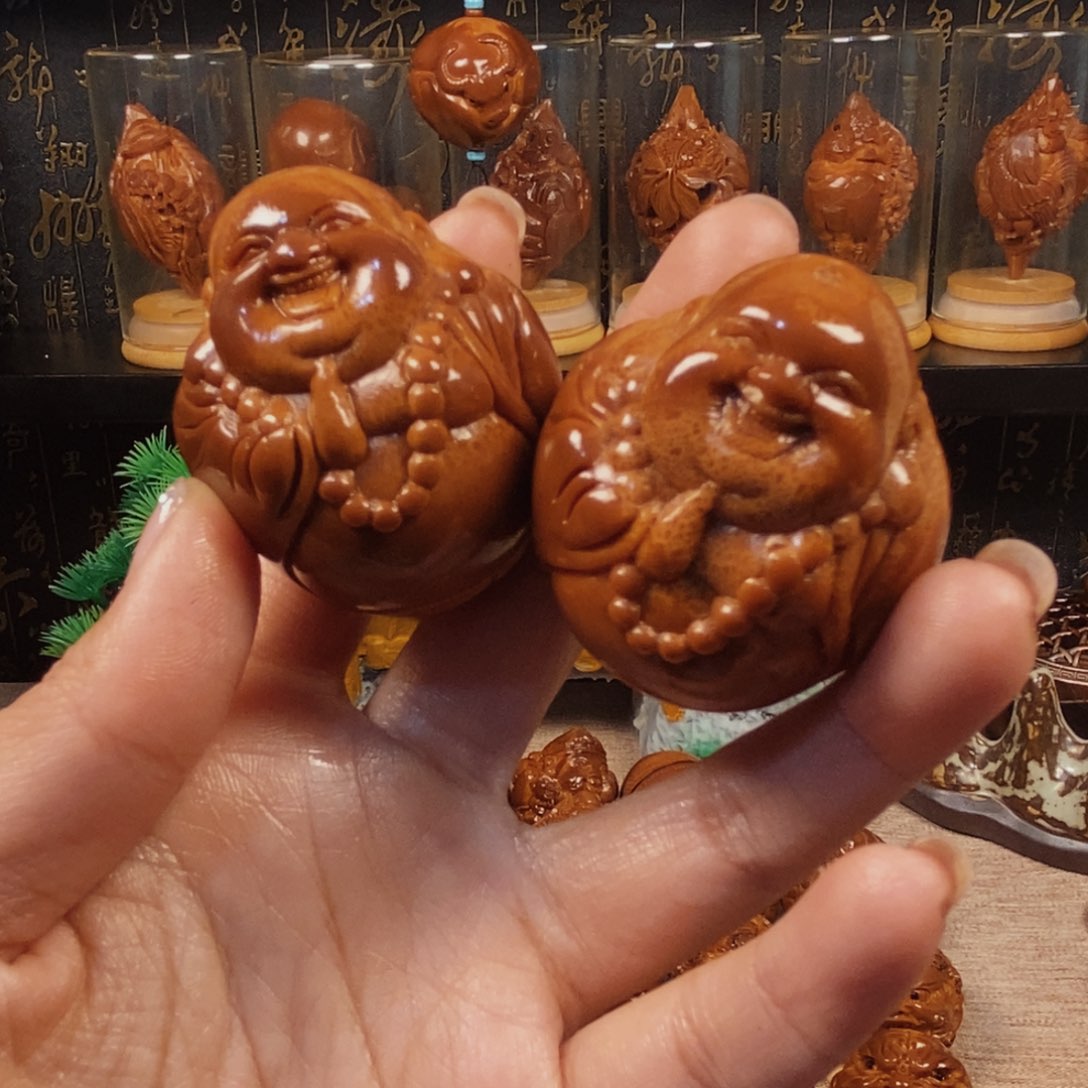 橄榄核吊坠海****，弥勒一对000