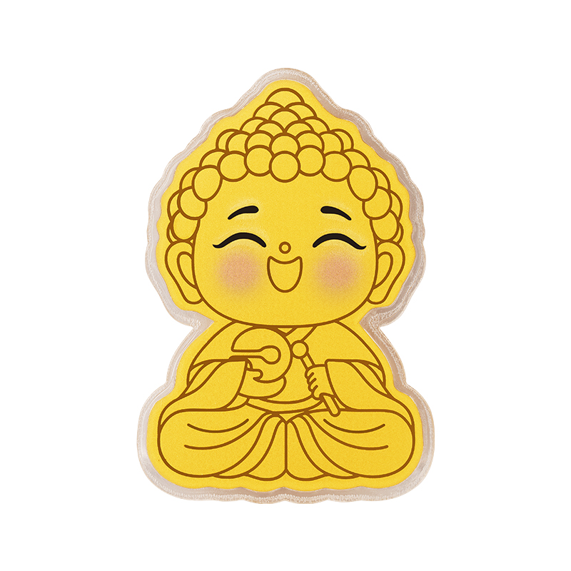 黄金小喜佛木鱼一敲手机贴