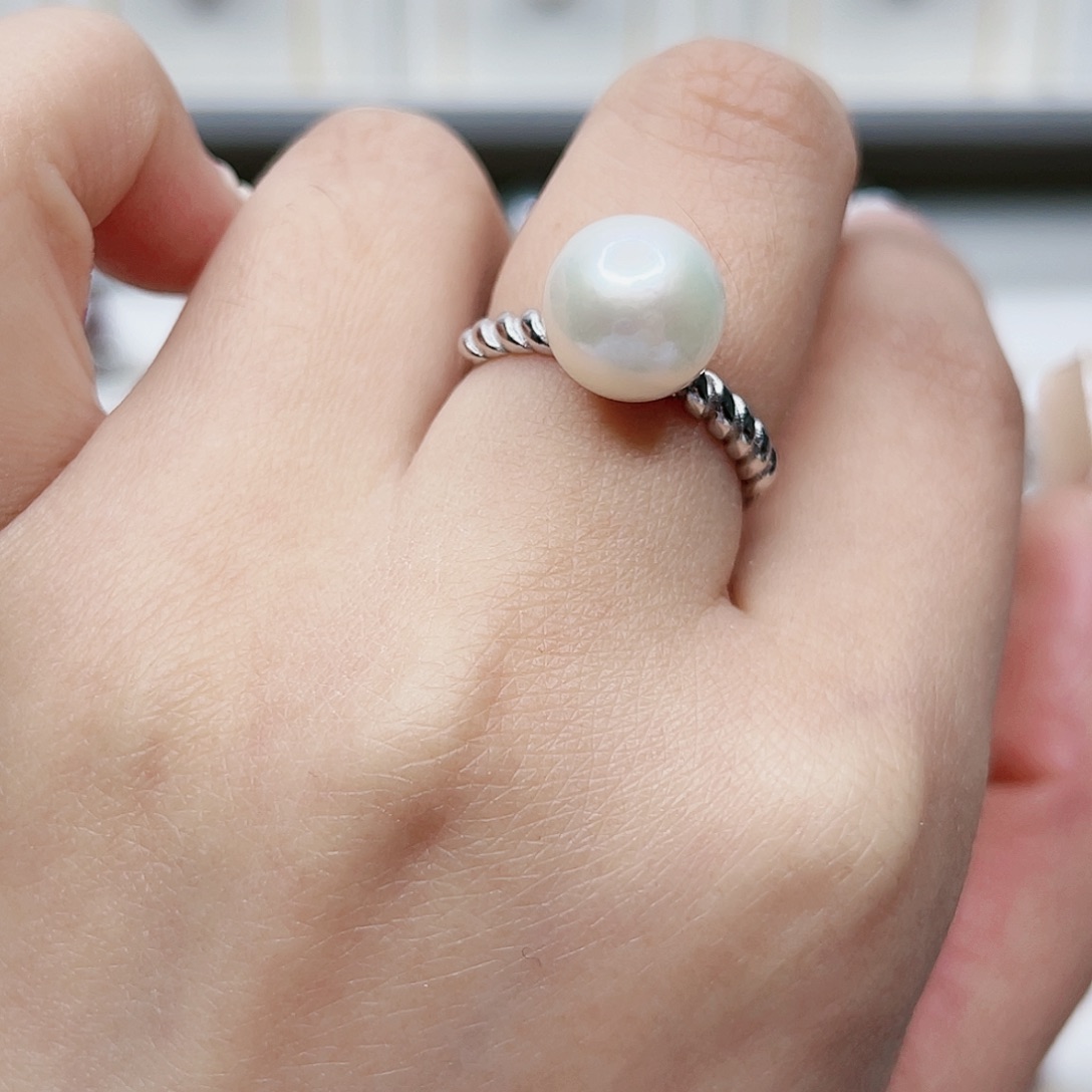 淡水珍珠戒指银S925镶嵌