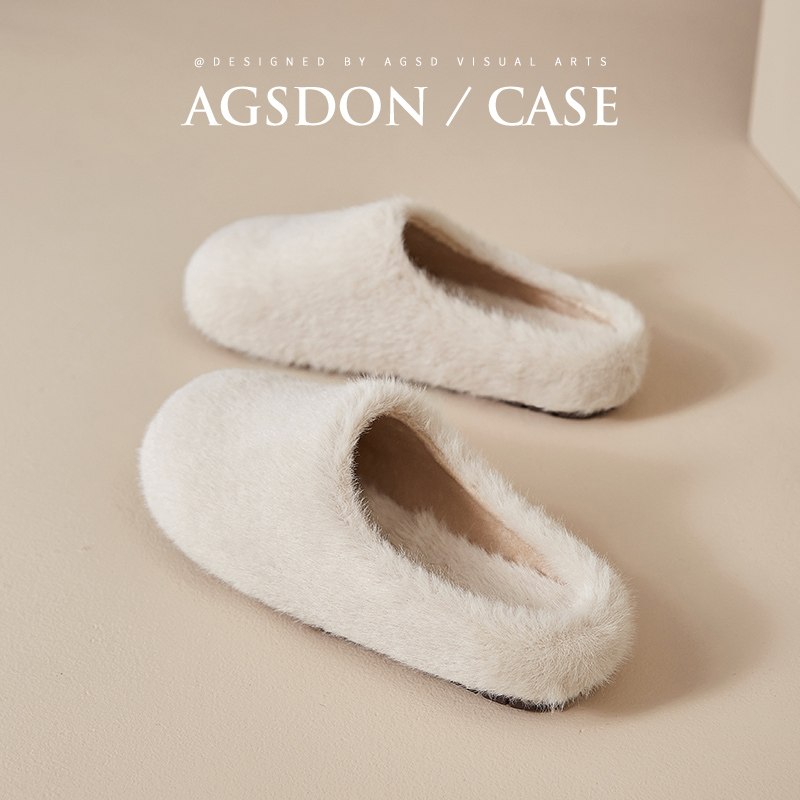 744207毛拖鞋女新款秋冬季外穿防滑棉拖鞋加绒保暖毛毛棉鞋