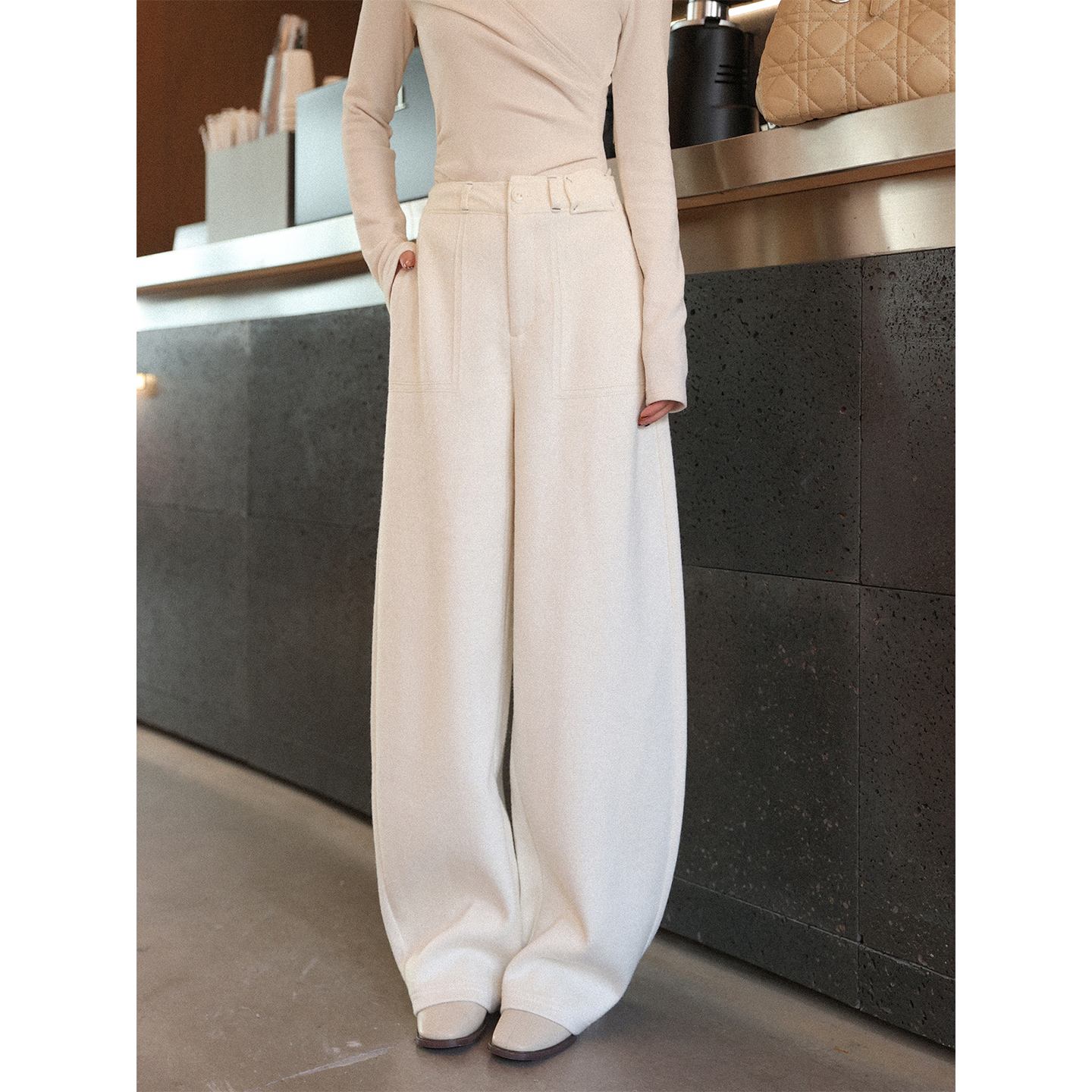 梅子熟了美丽诺羊毛裤休闲裤女