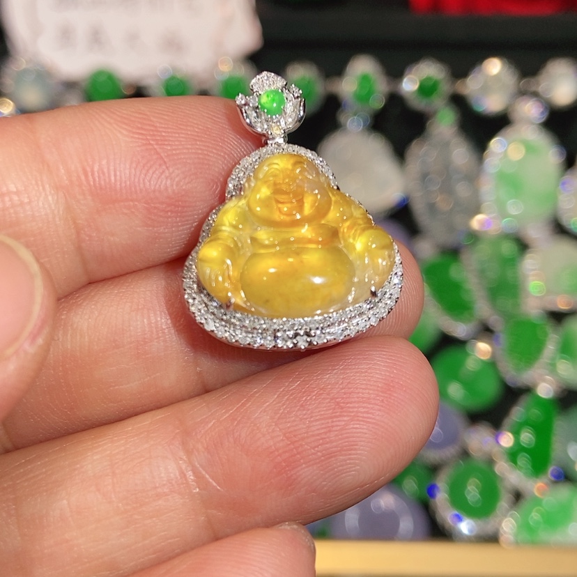 【闪购商品】颈饰18K金镶嵌翡翠天然翡翠