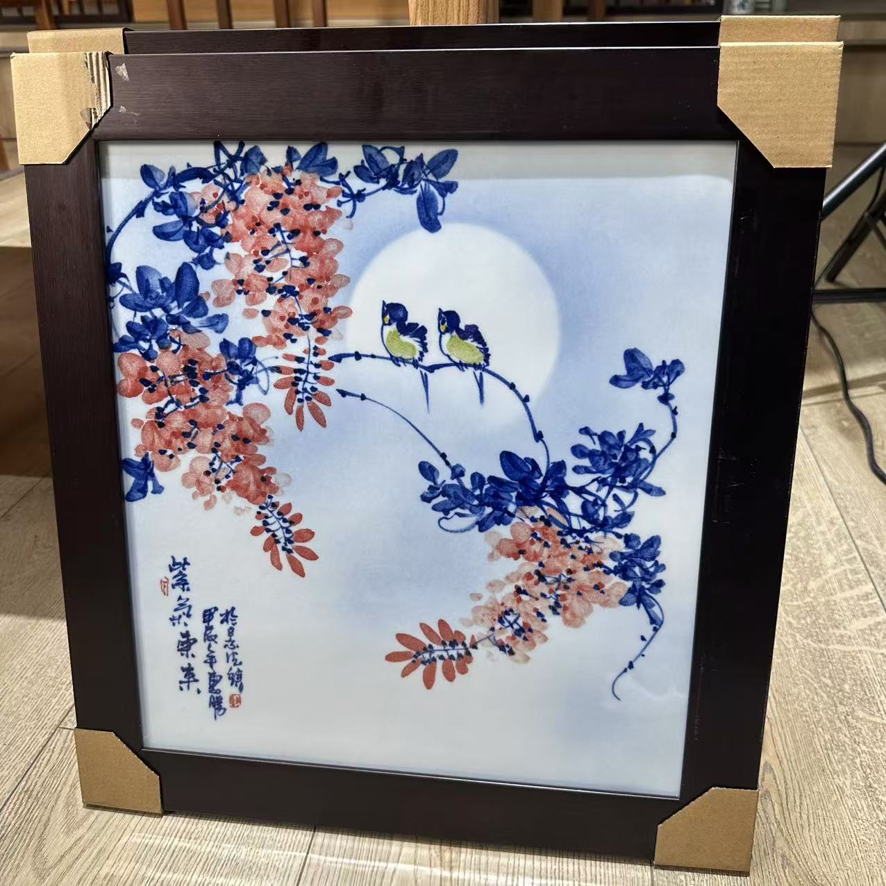 【青花国语】景德镇纯手工手绘事事如意瓷板画