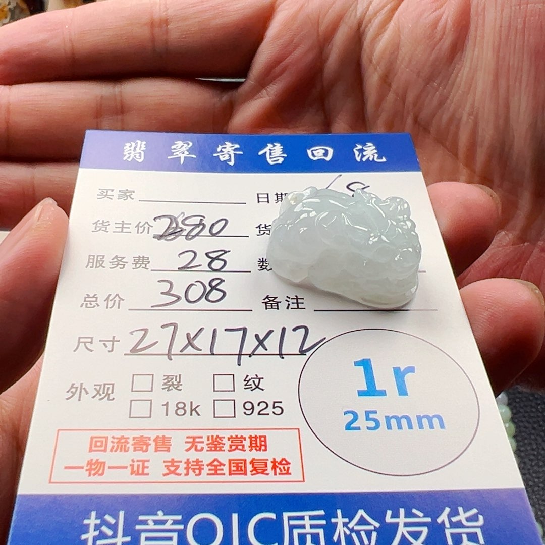 翡翠未镶嵌吊坠(不含链)