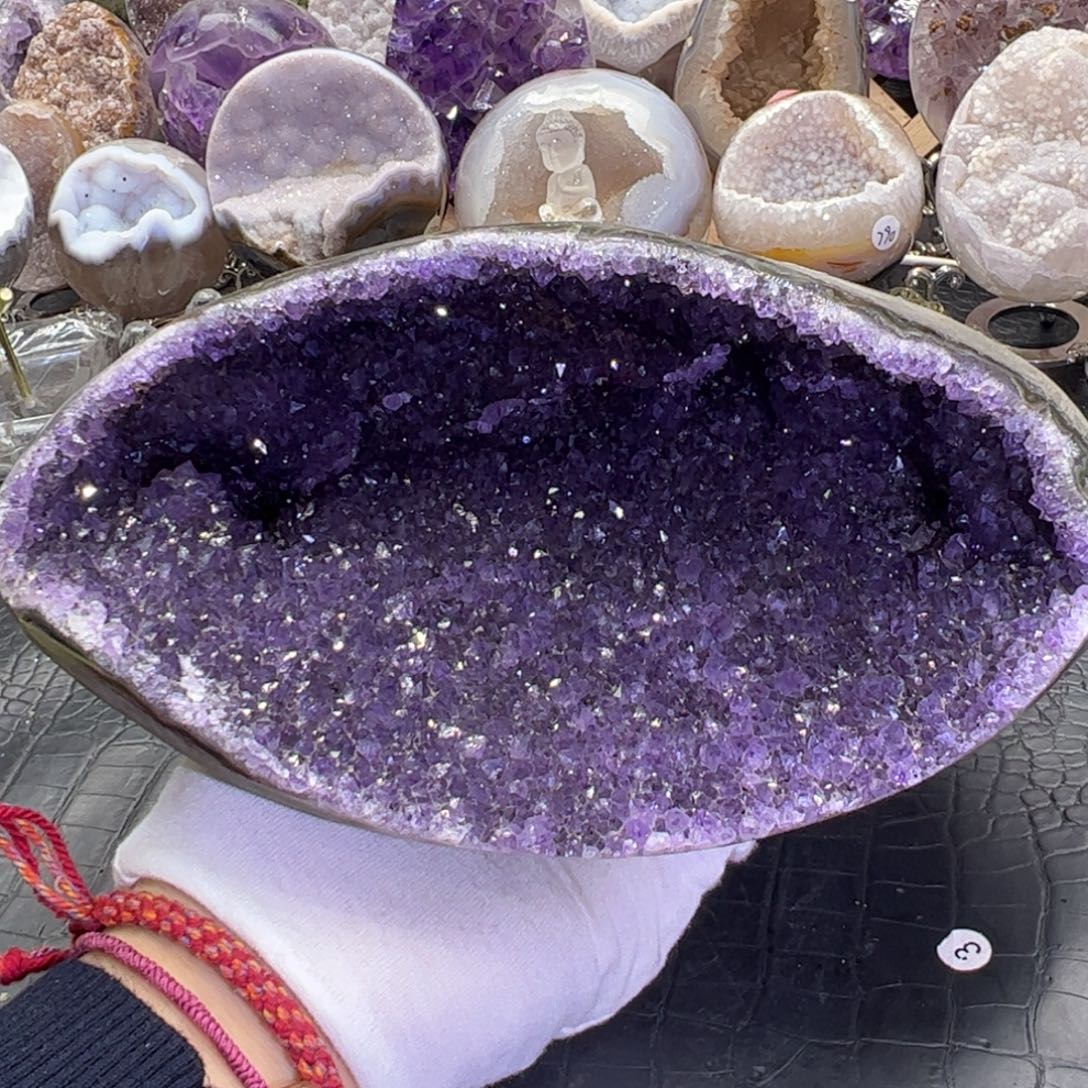 水晶珠宝半成品未镶嵌紫水晶花钱袋子98