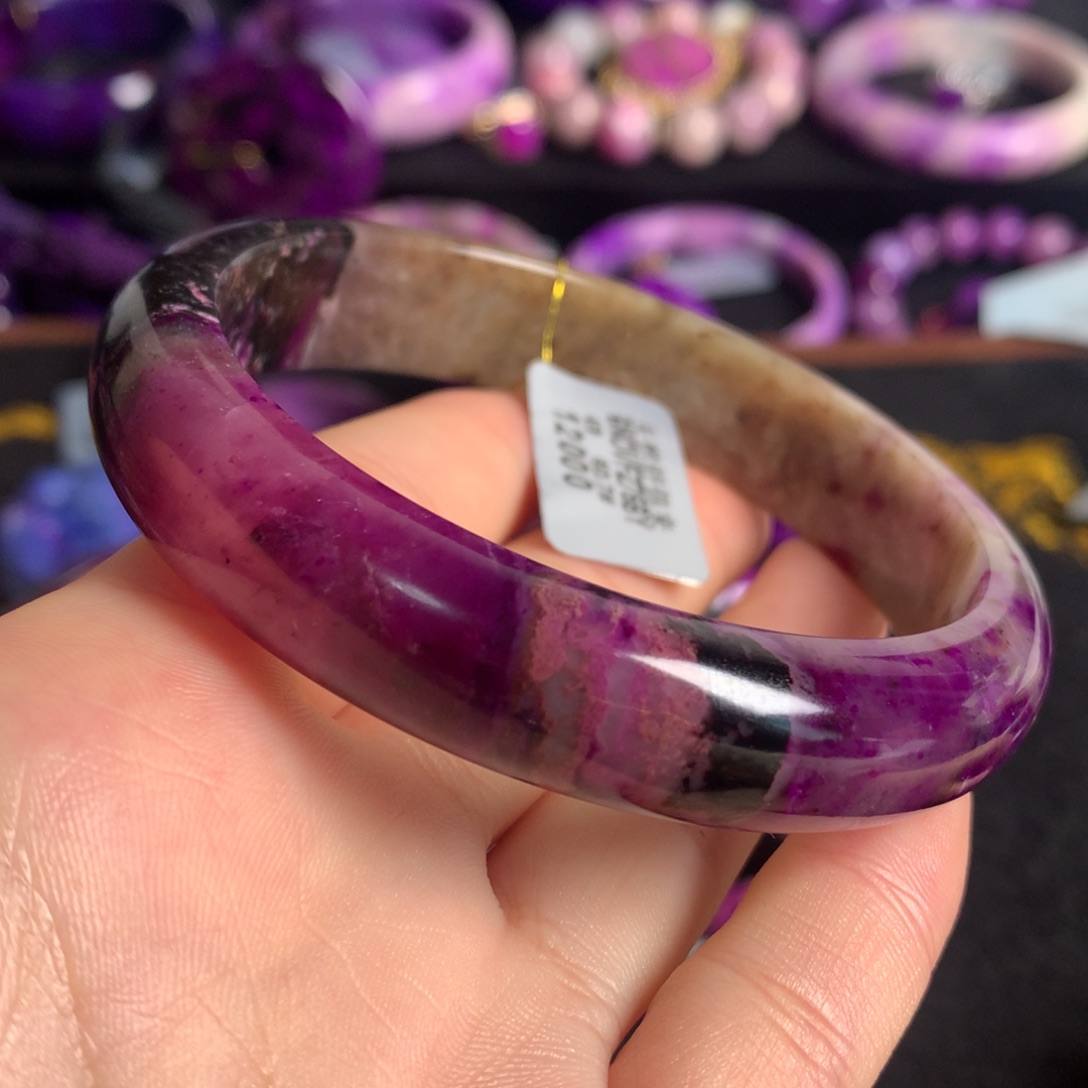 苏纪石（舒俱来）未镶嵌果酱冰桃红手镯60圈