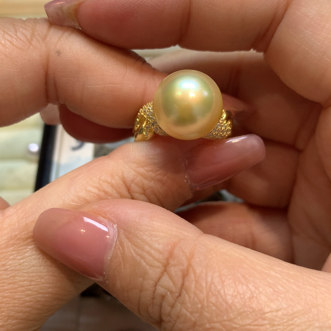 海水珍珠戒指银S925镶嵌