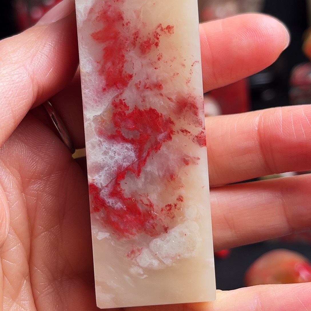 巴林石印石鸡血石方章