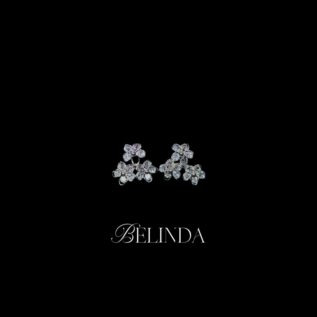 铜合金锆石耳饰 E10021花朵925银耳饰精致小众优雅法式百搭轻奢