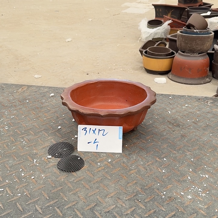 紫砂花花盆仿古莲花小号