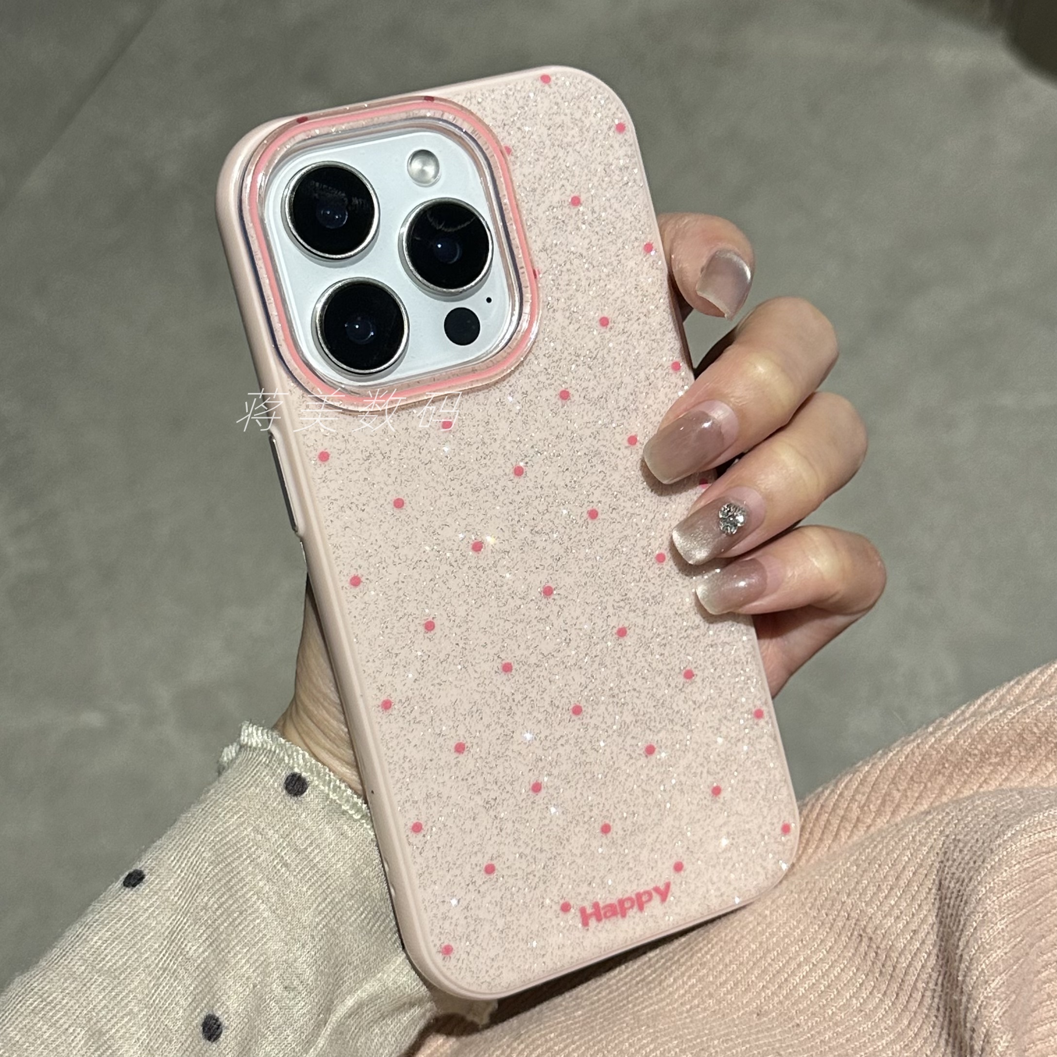 ins网红简约高颜值波点适用苹果15手机壳iPhone16promax高级14/13