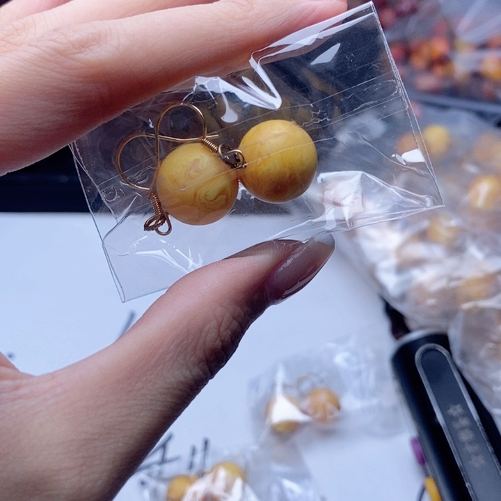 未镶嵌吊坠(不含链)蜜蜡133耳环