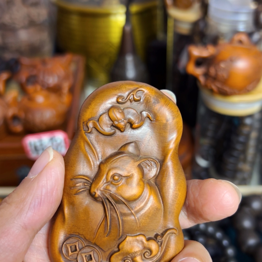 黄杨木年货节福利活动摆件把件文玩手串