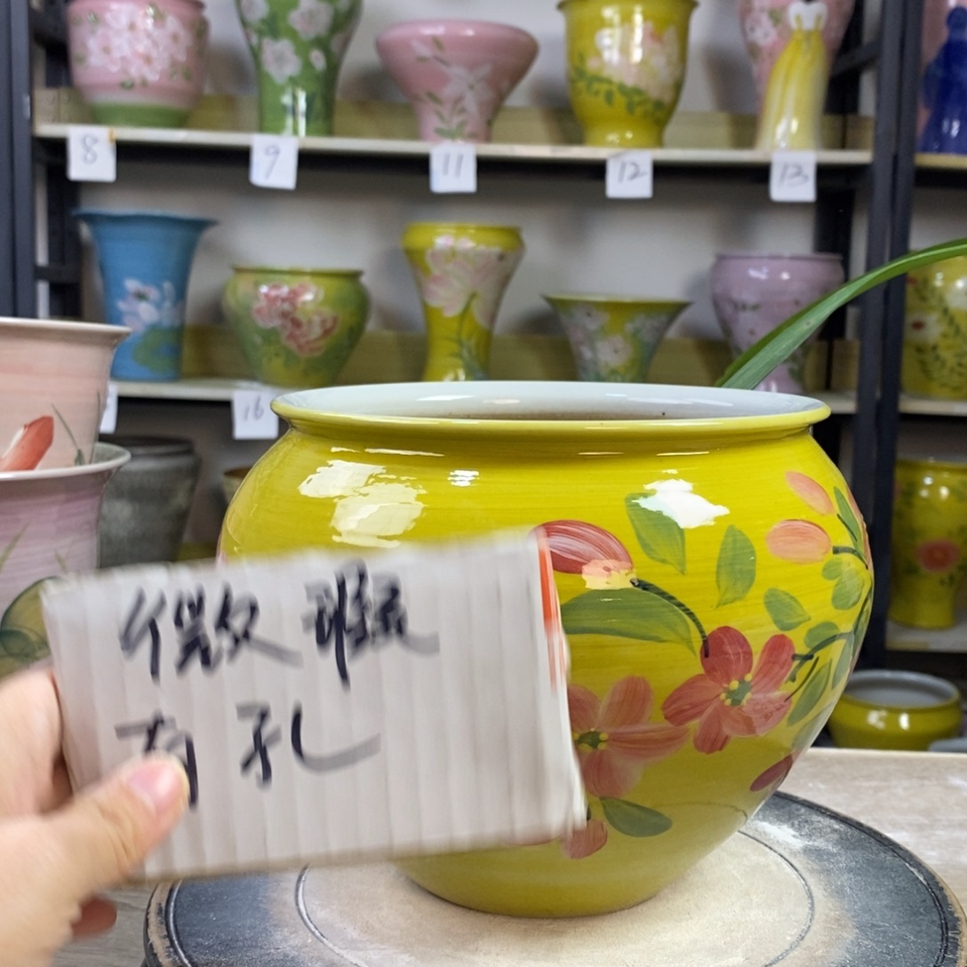 景德镇手工手绘陶瓷花盆