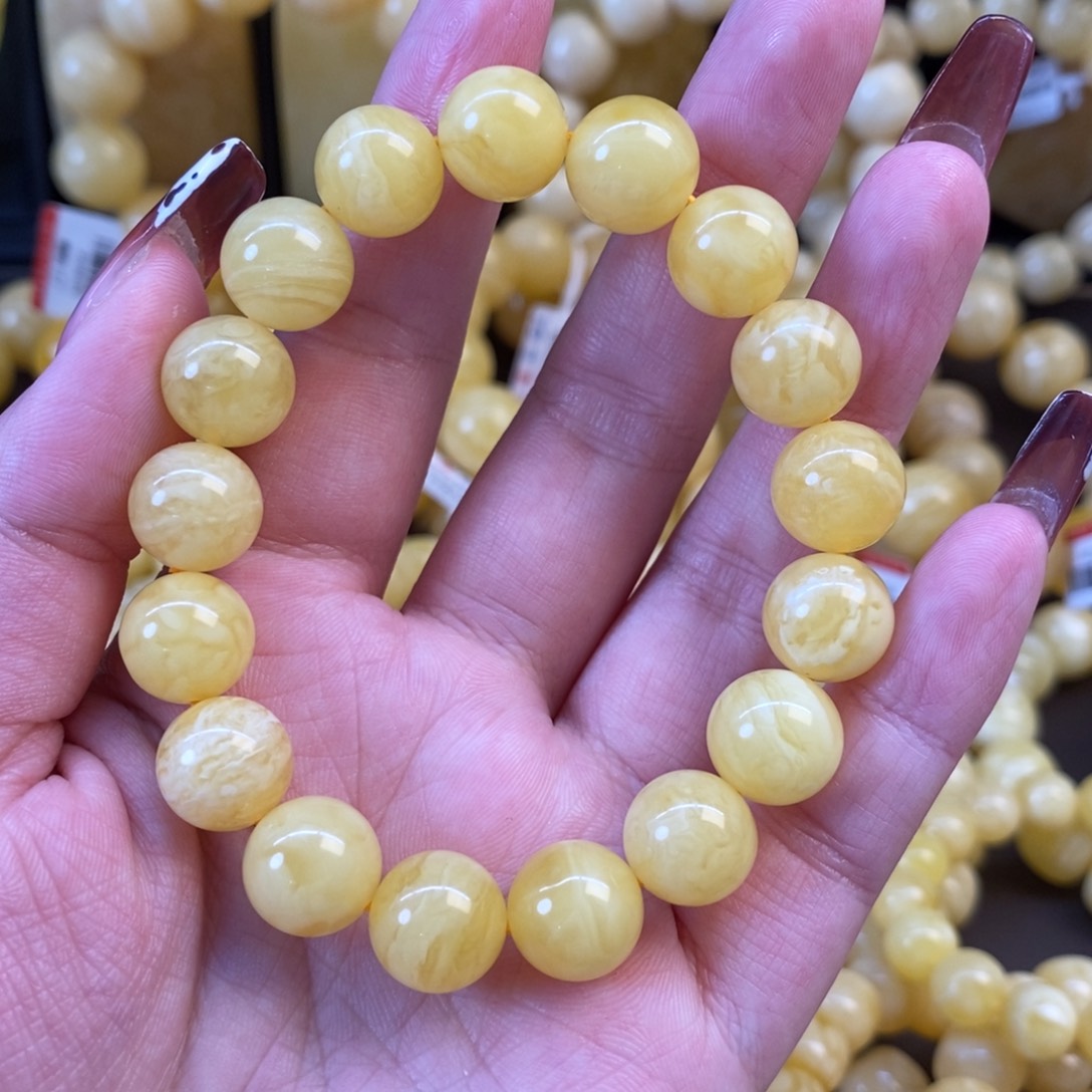 蜜蜡裸石未镶嵌悦*蜜蜡手串11