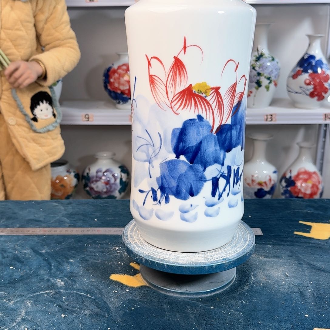 摆件景德镇陶瓷书荷花