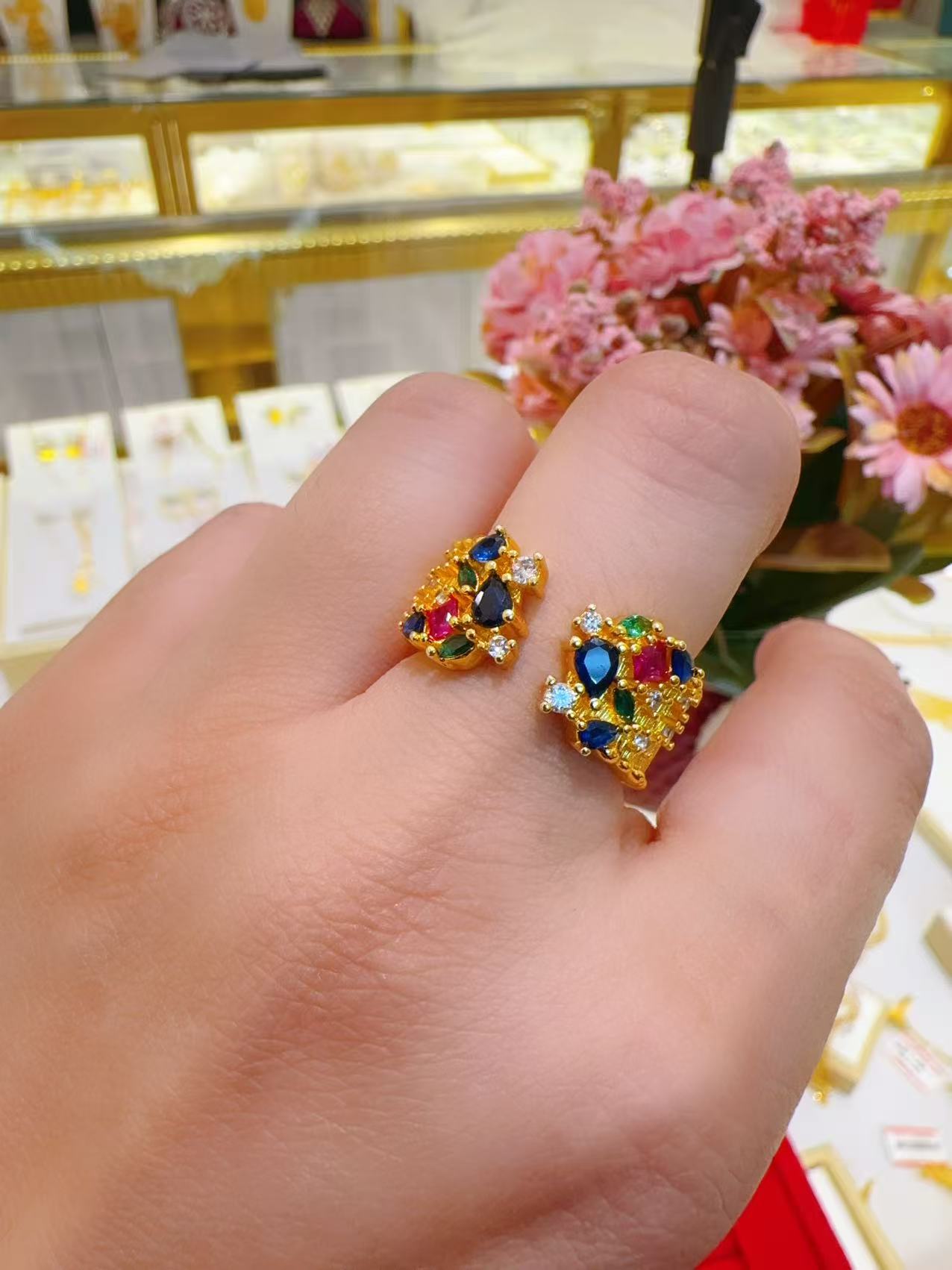 合金戒指 0.15g 戒指烧蓝 سېھران قاپلىما ئالتۇنلىرى 