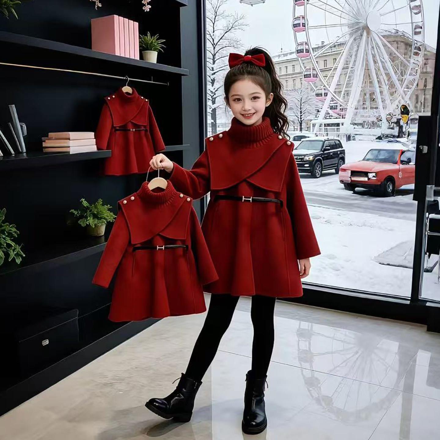 【万达撤柜】女童冬季加厚拜年服套装2026冬季新款儿童夹棉保暖