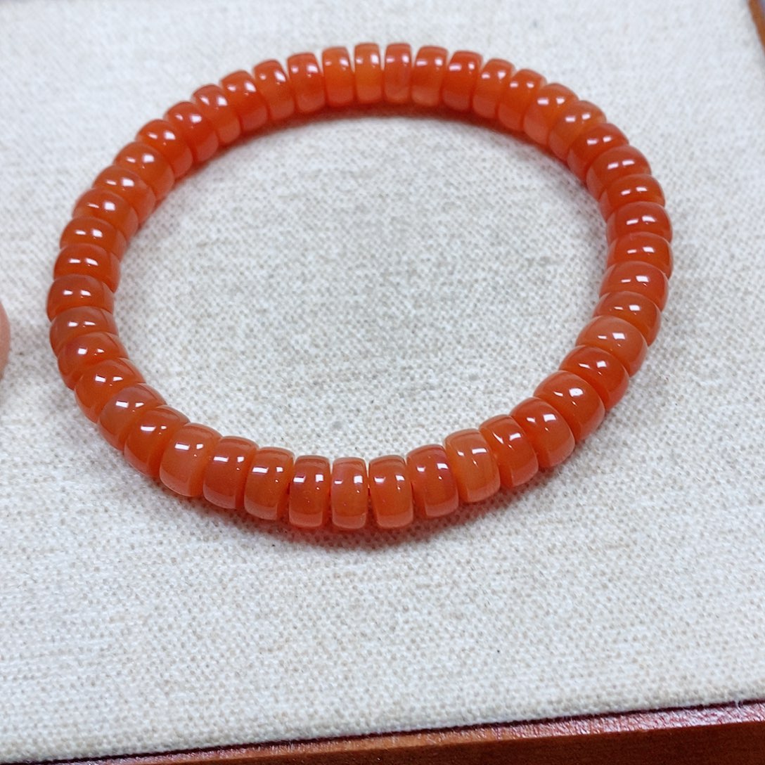 南红玛瑙未镶嵌手串卡7荔枝冻