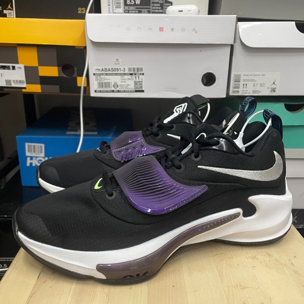 44.5码/字母哥3 黑紫/51265/篮球鞋/全新原盒/DA0695-001