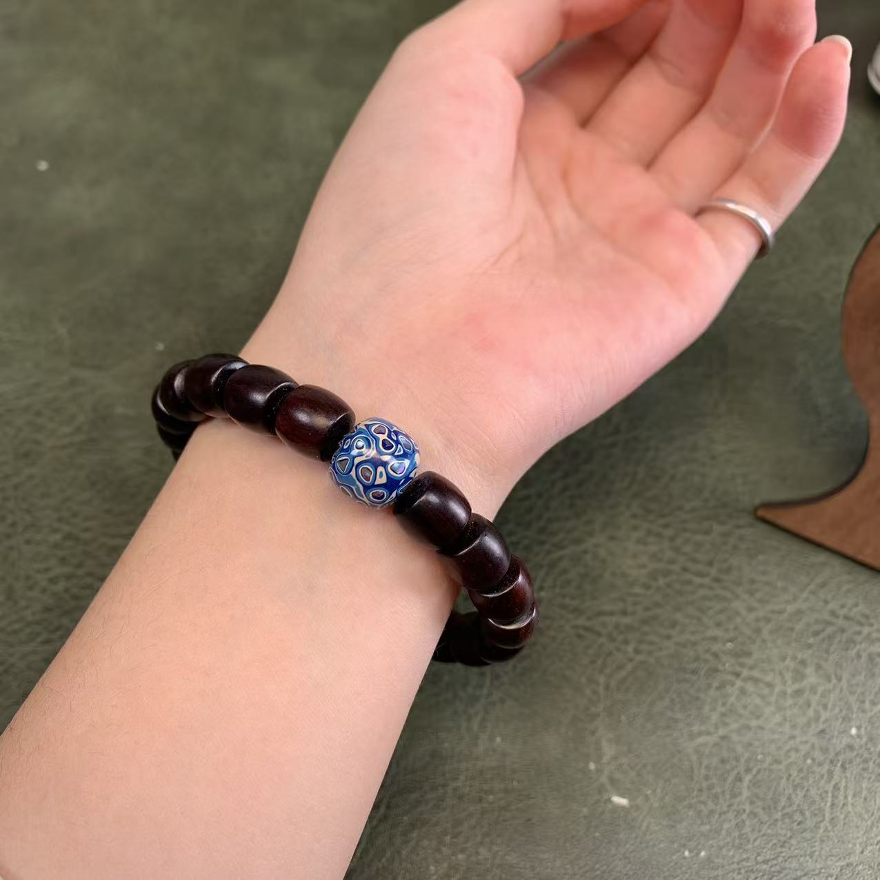 手作珠语集/【原创定制】小叶紫檀9X10带大漆单圈直切手串ZA226