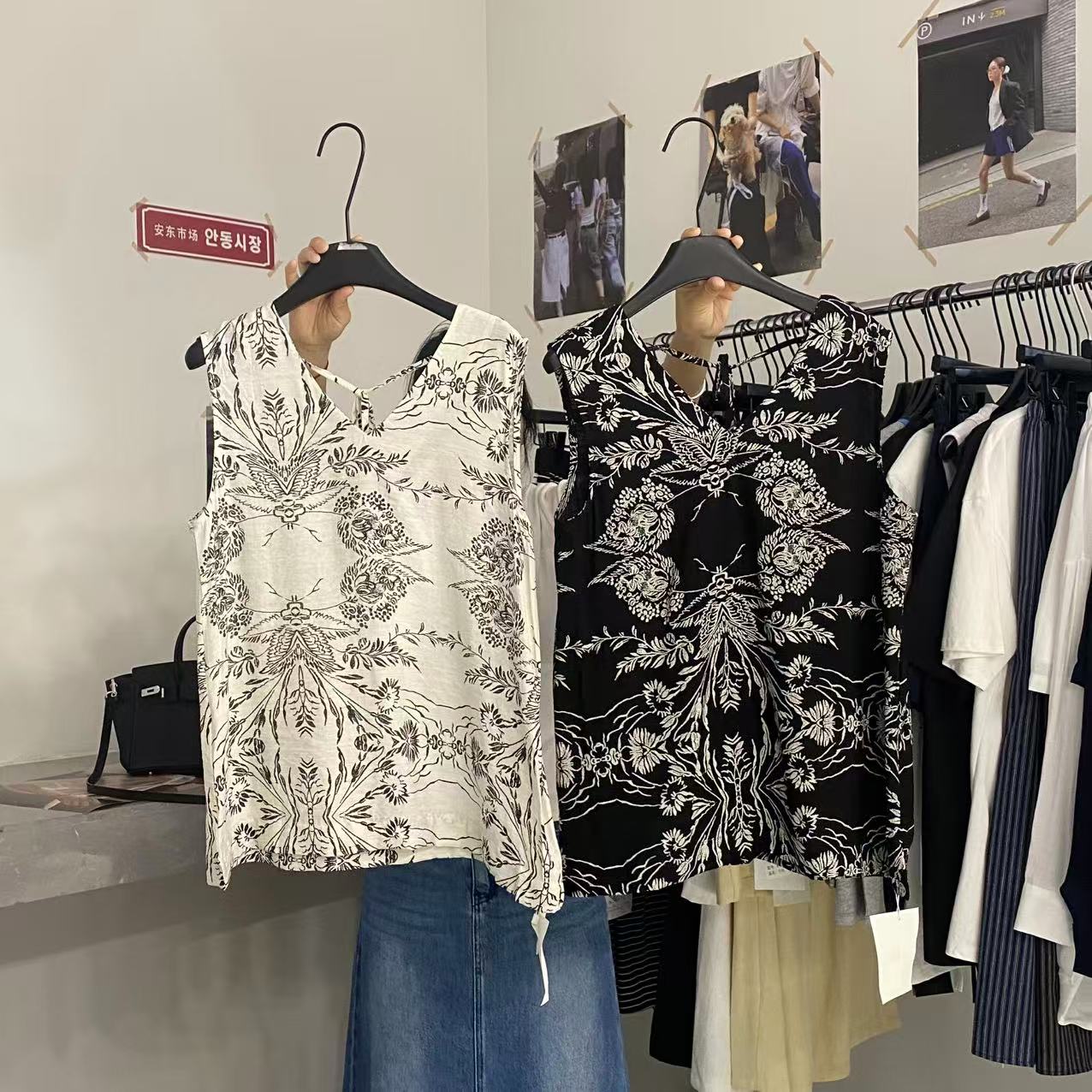 【ARONG阿荣家】背心00935-杏色黑色-F-补