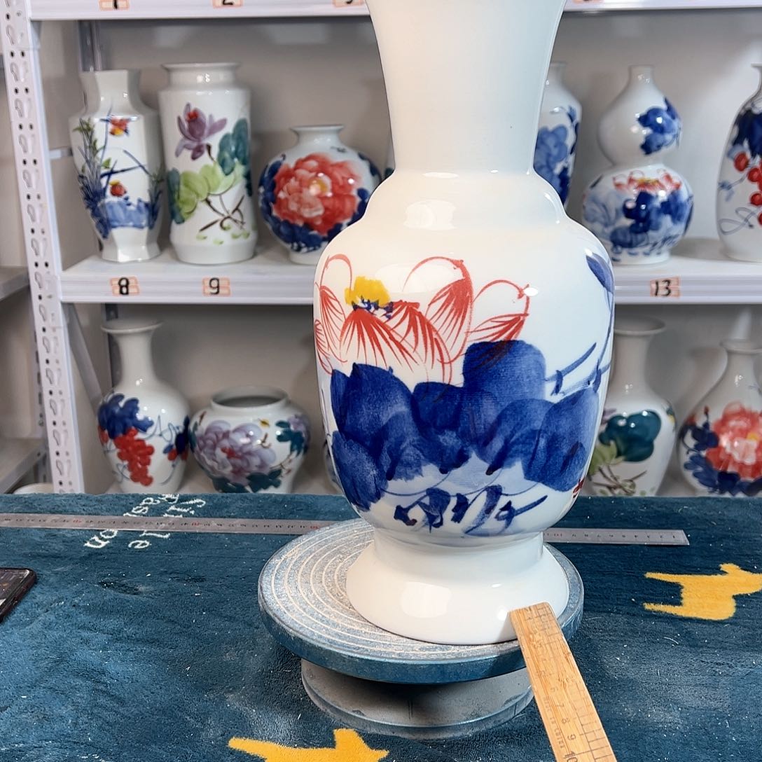 摆件景德镇陶瓷花古荷花