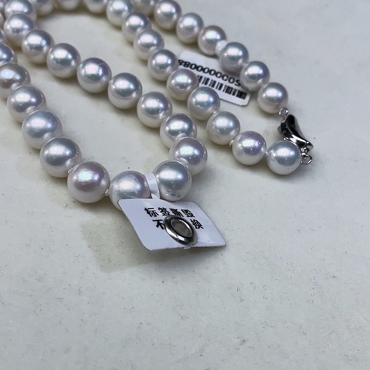 颈饰银S925镶嵌淡水珍珠卡9到10高品极光