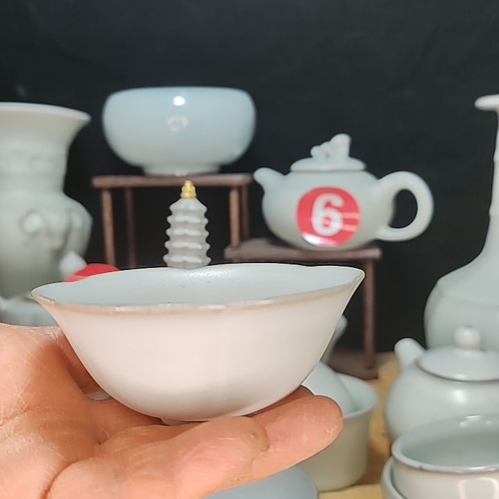 微瑕天青釉主人杯