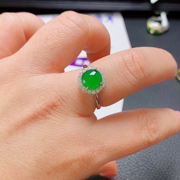 银S925镶嵌戒指翡翠