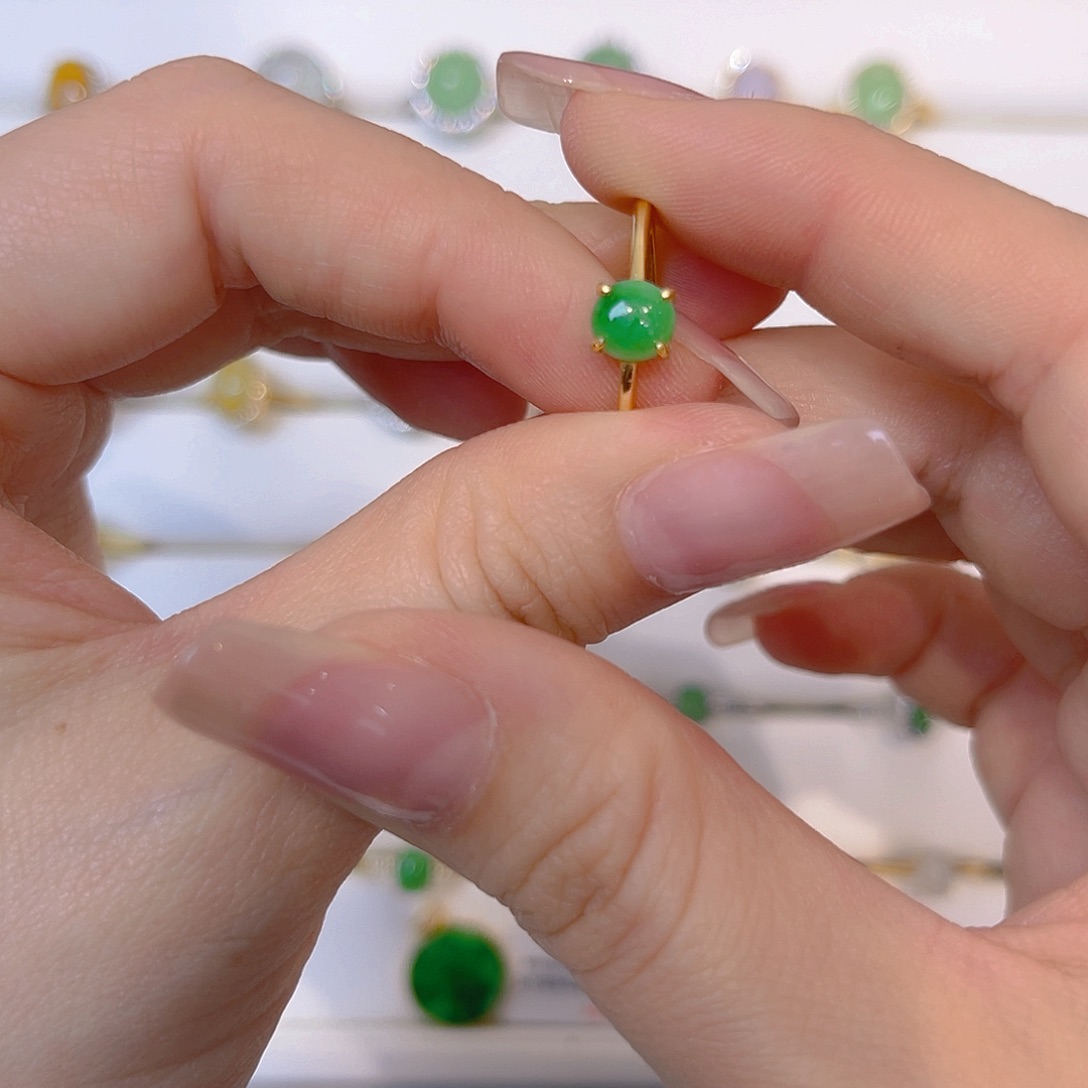 银S925镶嵌戒指翡翠