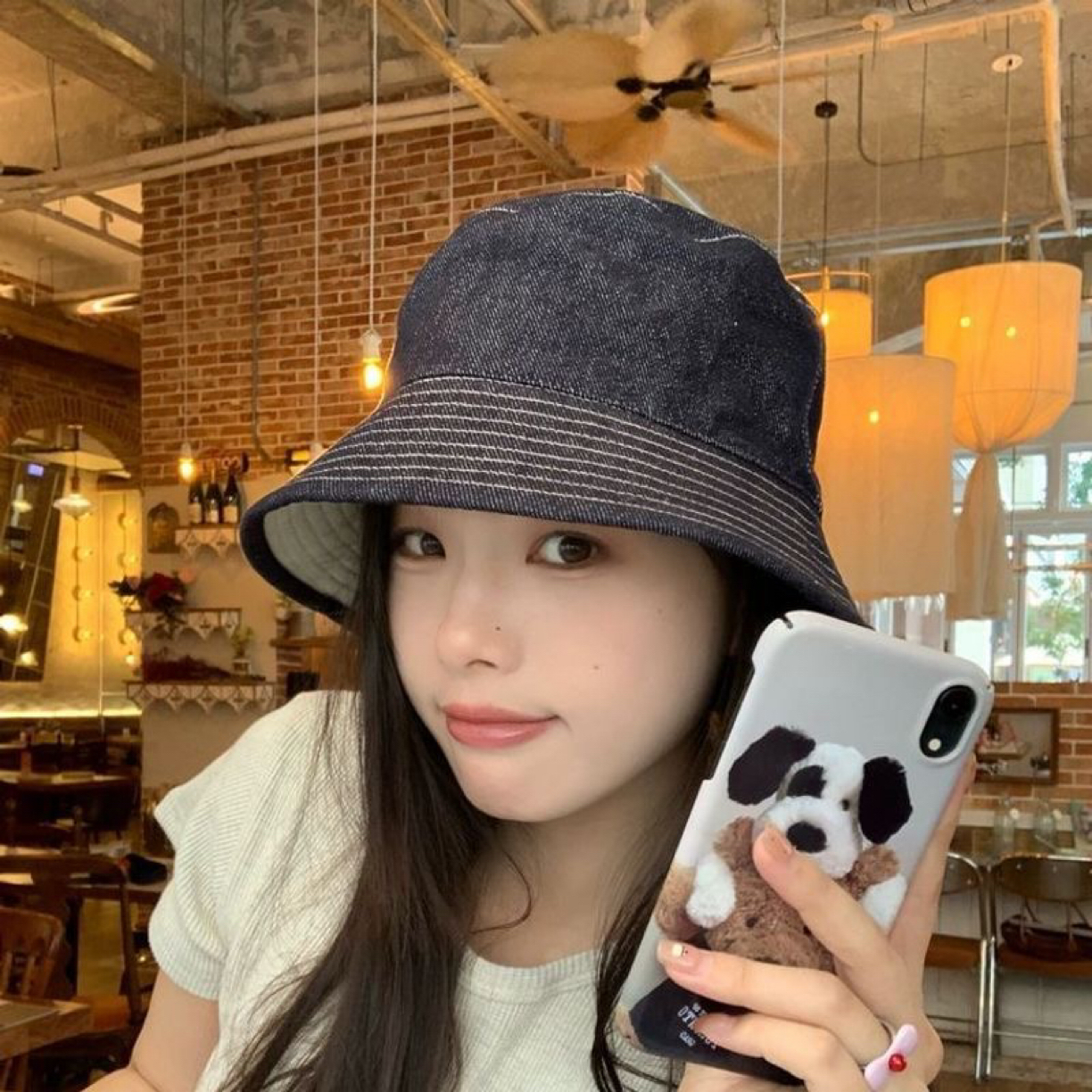 丹宁双面戴/2025韩系牛仔渔夫帽女遮阳帽防晒盆帽简约休闲帽子