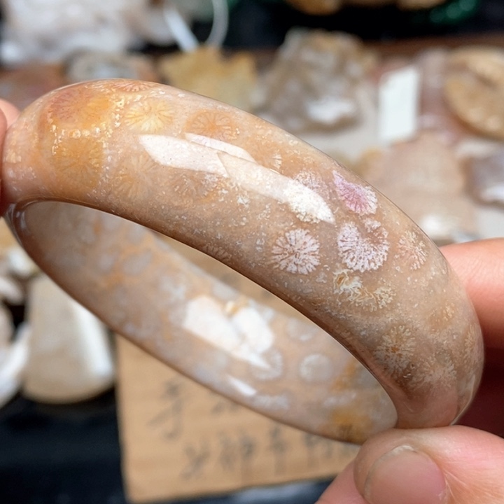 硅化珊瑚（珊瑚玉）手镯未镶嵌55