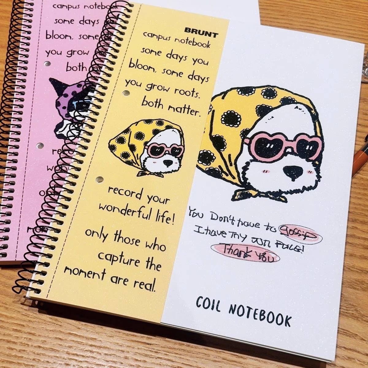 BRUNT【动物】美式线圈本B5横线笔记本卡通易撕活页纸200页80g