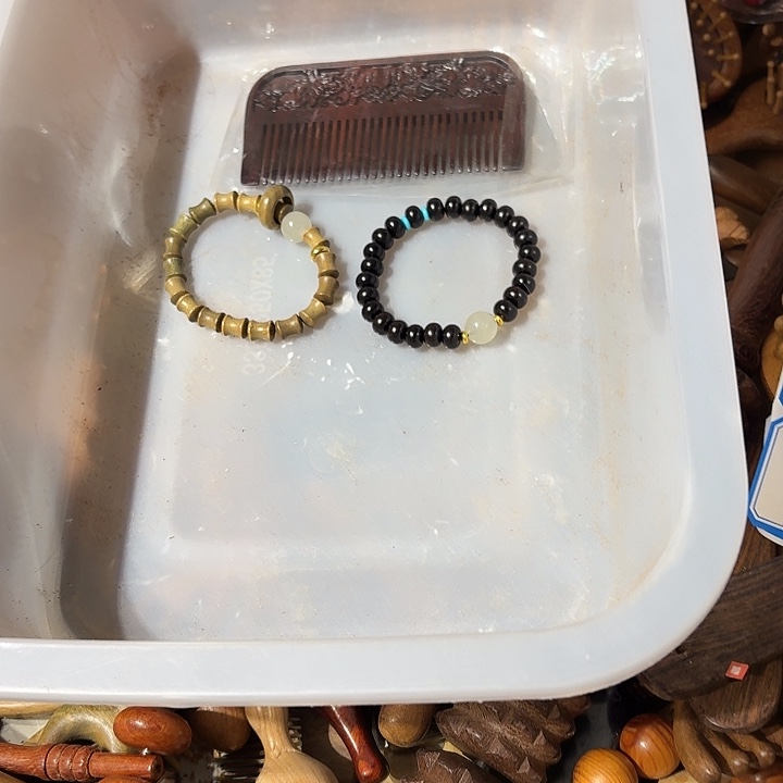 紫檀花开富贵梳子➕手串