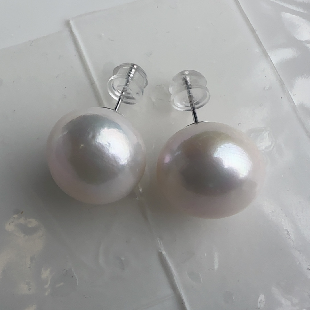 淡水珍珠耳饰银S925镶嵌